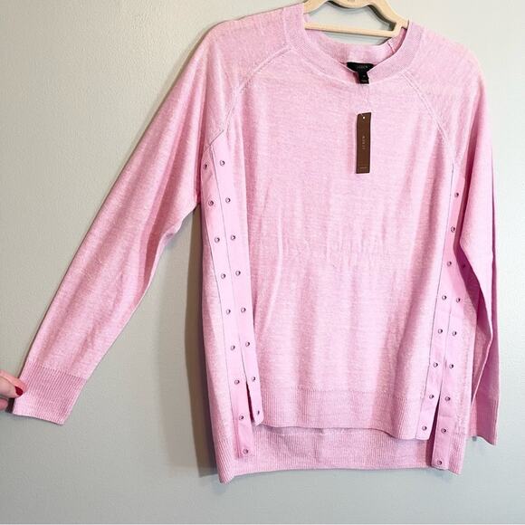 NWT J Crew Lilac Wool Linen Blend Sweater Size M - Picture 2 of 12